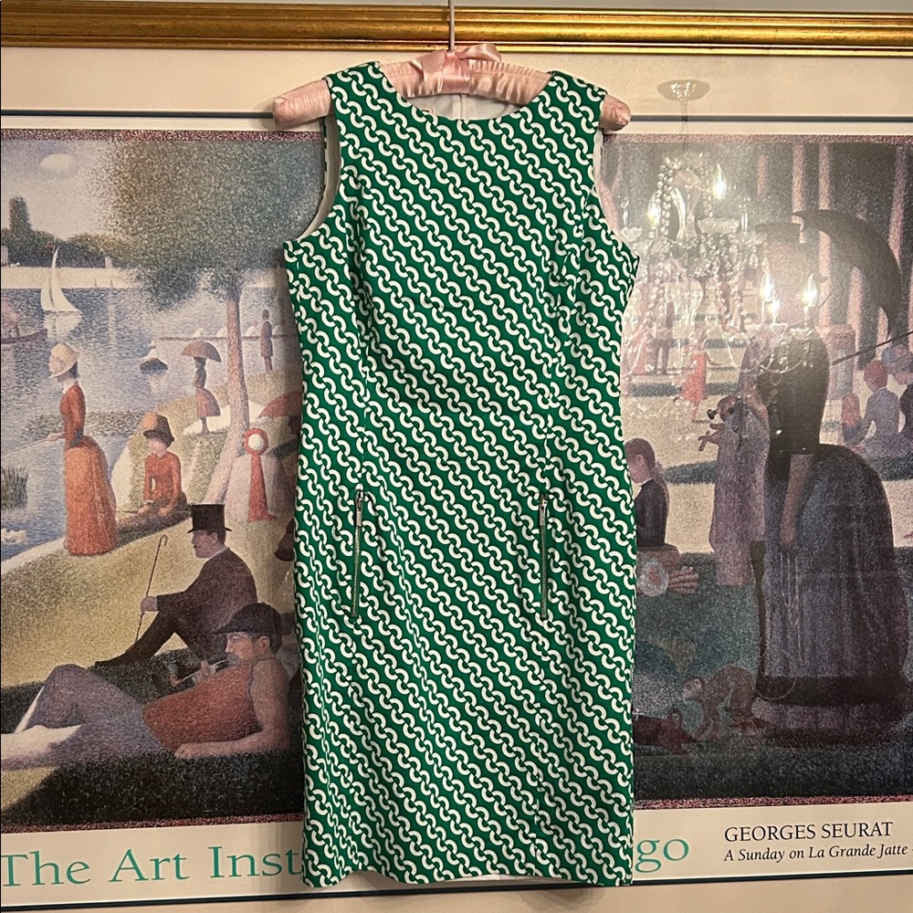 Green Patterned Sleeveless Anne Klein Dress